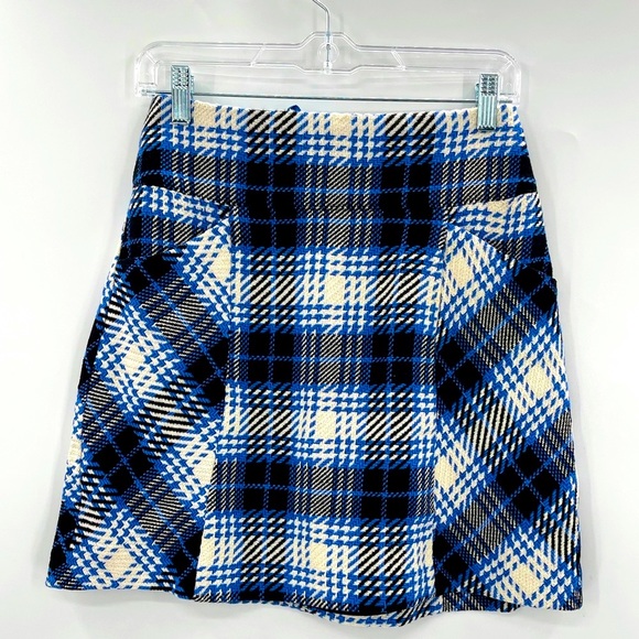 NWT Anthropologie Maeve Plaid Tweed Skirt Size 2 - Picture 3 of 7
